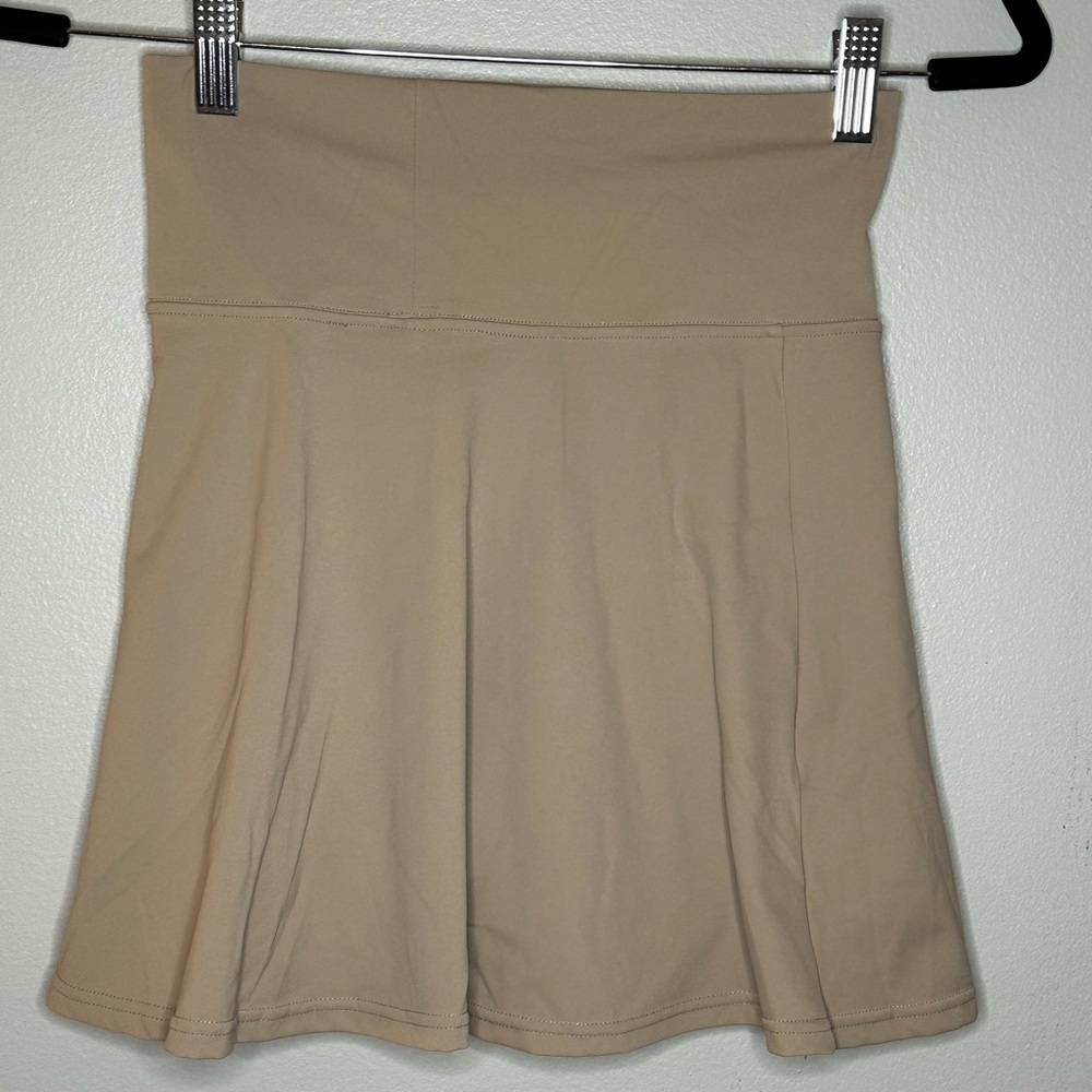 Tan High Waisted Tennis or Golf Skirt with Built in Shorts - Picture 6 of 7